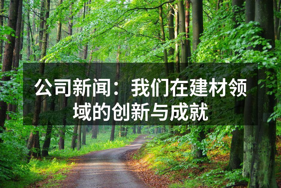 公司新闻：我们在建材领域的创新与成就